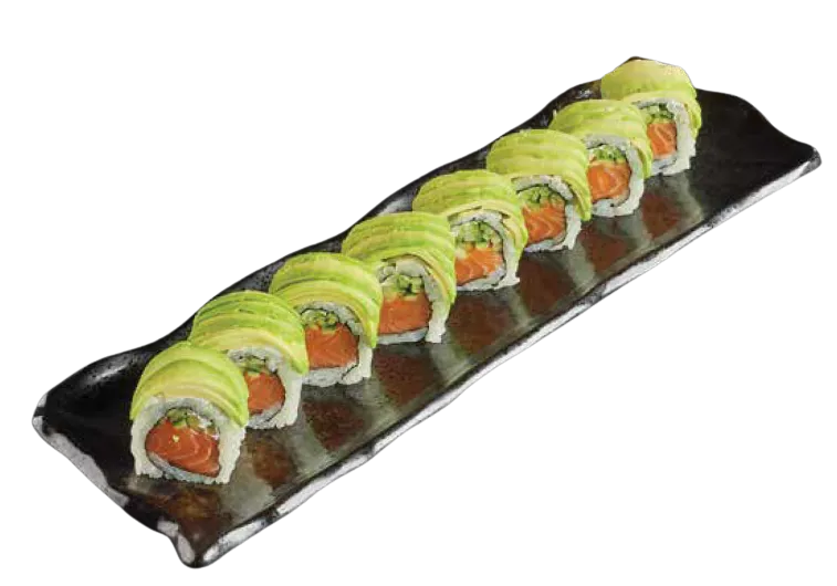 Green Dragon uramaki łosoś – JemSushi & Ramen Poznań